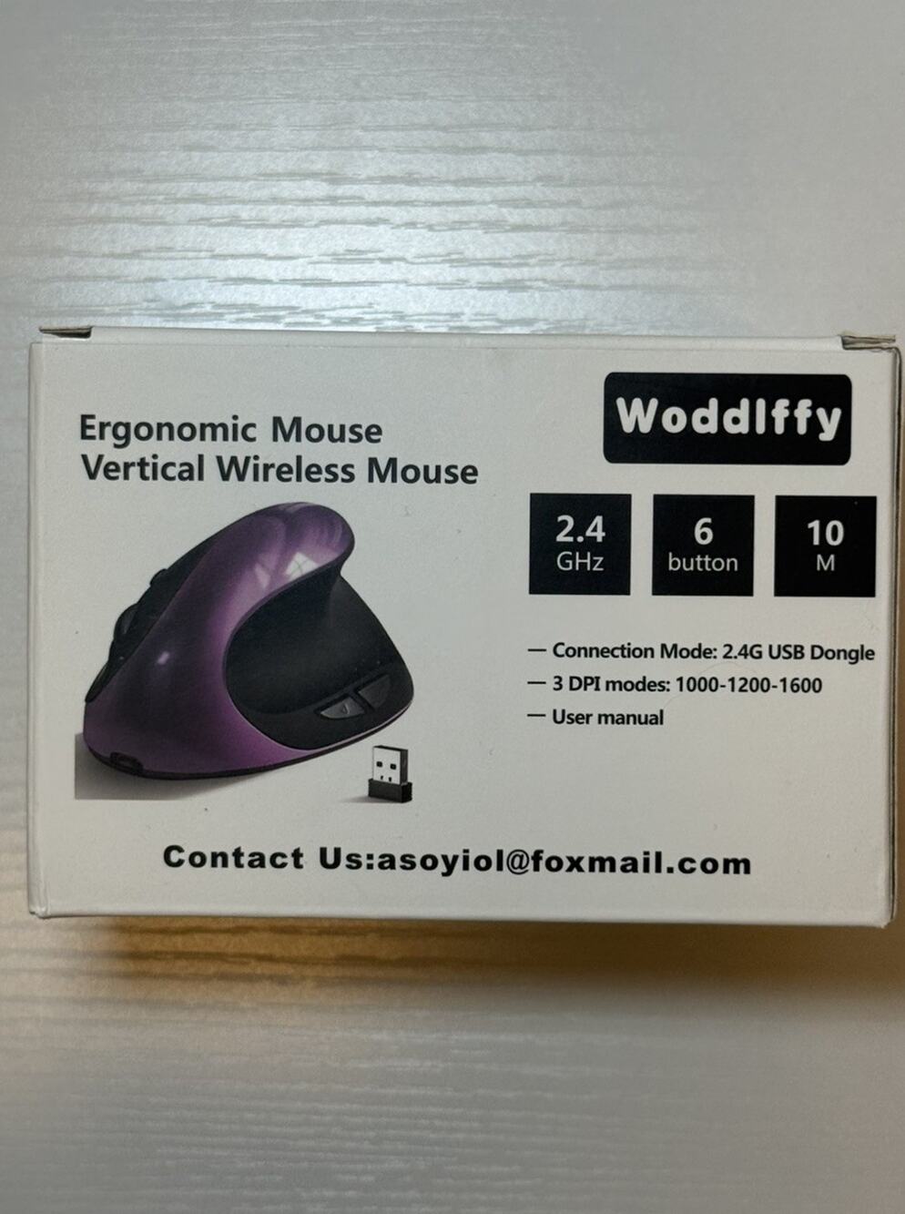 Woddlffy Ergonomic Mouse, Rechargeable Wireless Mouse Vertical Mice with USB.